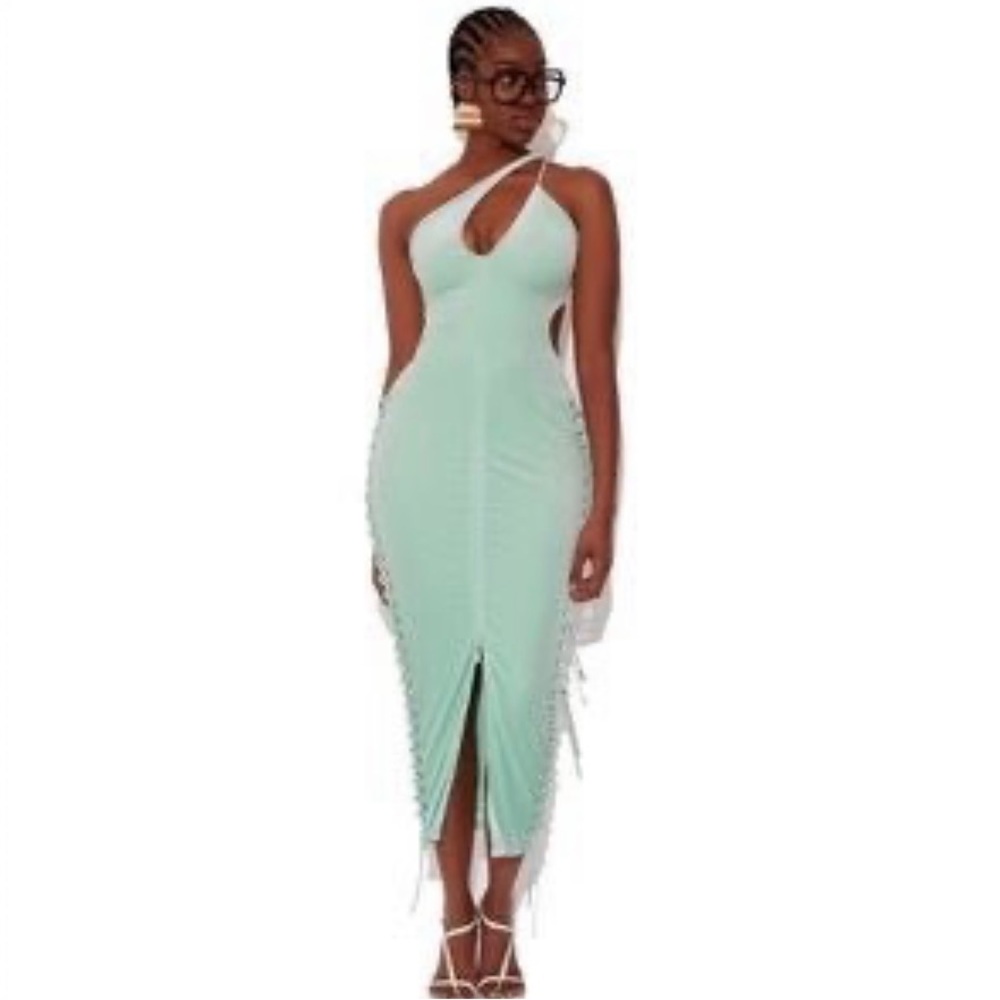 BBXBRAND Frosty Mint Velvet Maxi